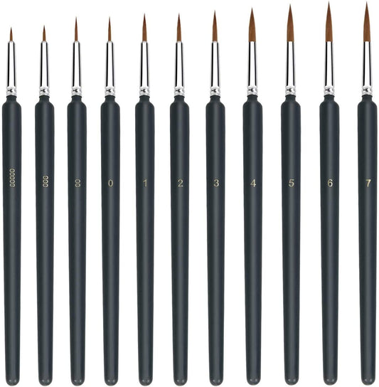 Luxerlife 11 Pieces Fine Detail Paint Brush Miniature Painting Brushes Kit Micro