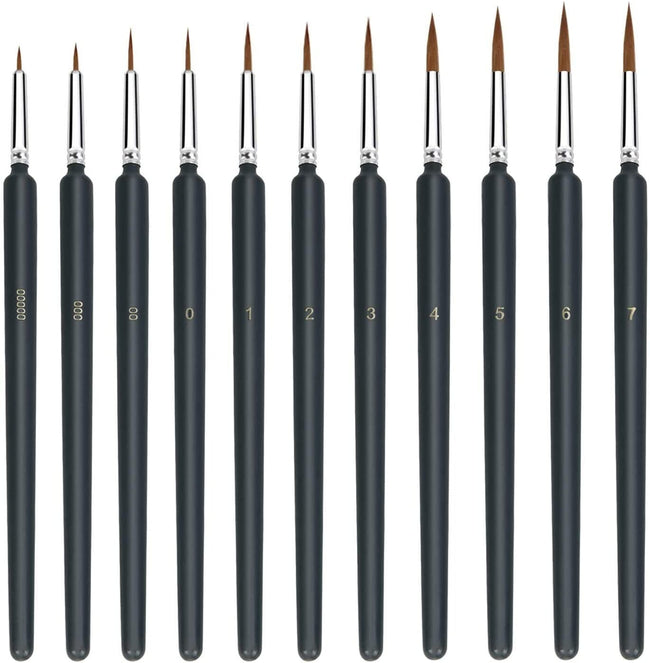 Luxerlife 11 Pieces Fine Detail Paint Brush Miniature Painting Brushes Kit Micro Hover Image